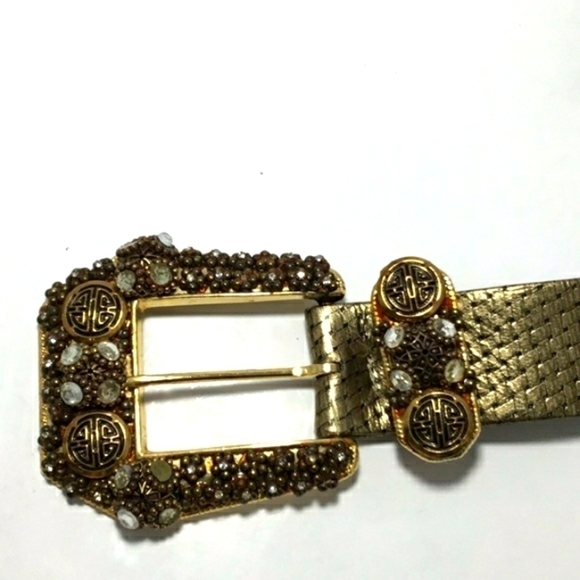 St. Maarten Vintage Gold studs jeweled belt Size S-M main image 4